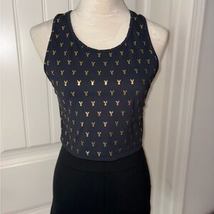 Oiselle Mettle Crop - Gold Mettle Print - size 8